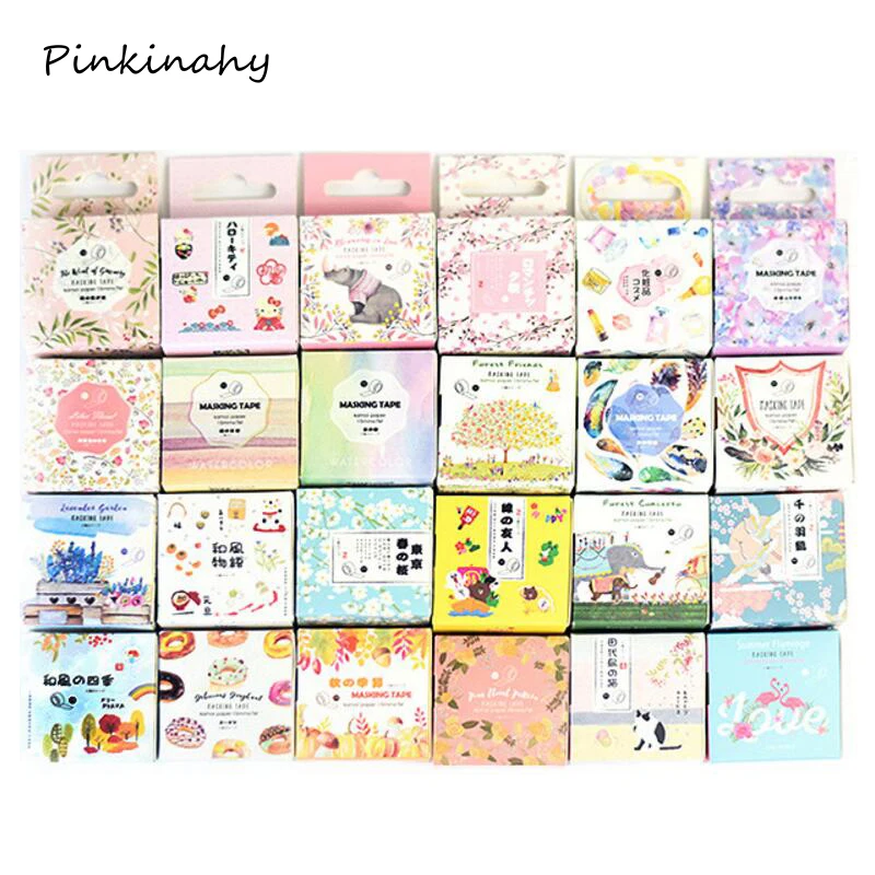 25 стилей Японский милый цветок клейкая васи лента Kawaii DIY декоративная