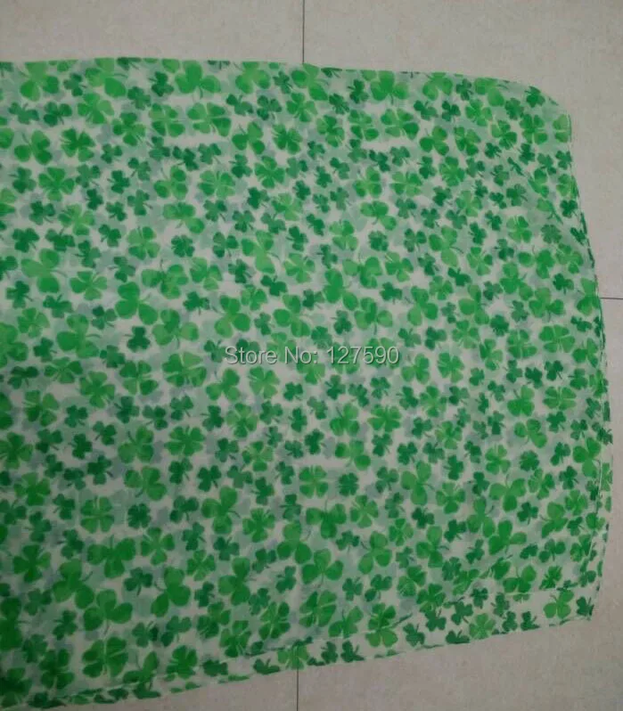 2016 новинка с листком клевера шамрок шарф принтом для женщин Цветочный зеленый