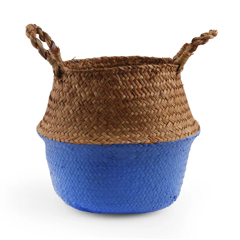Cobalt blue Sac основной osier плетеная корзина складной висячий цветочный горшок плетеная корзина для хранения игрушек для пикника - Цвет: Cobalt blue