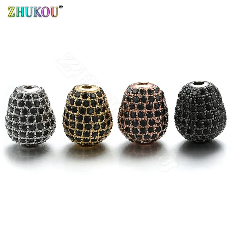 ZHUKOU 10 мм * 12 латунные кубические циркониевые круглые бусины для DIY ювелирных