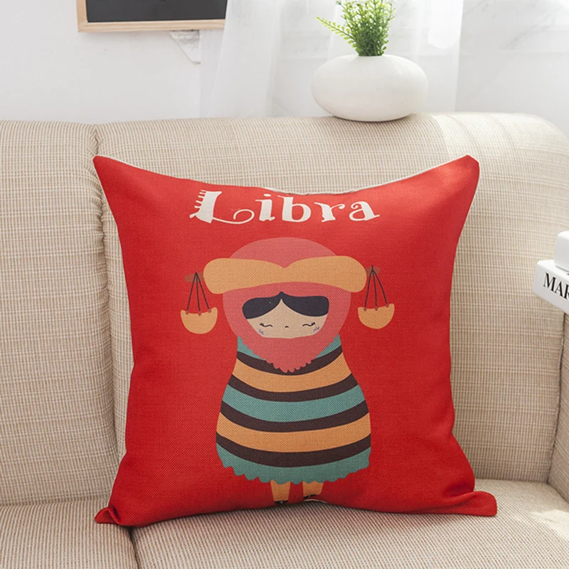 

Cotton Linen 18" Seafish Series Printed Home Decorative Throw Cushion Car Seat Soft Waist Cushion Cojines Cushion Cover