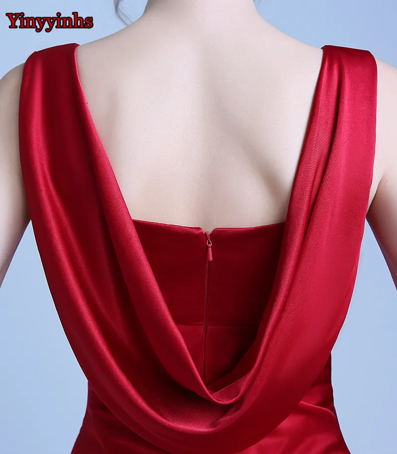 Yinyyinhs реальное изображение платья для выпускного вечера платье без рукавов Vestido