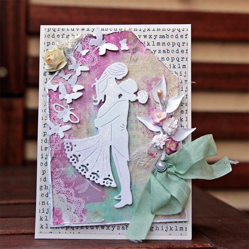 Свадьба невеста и жених обнимает танец металла резки штампы для DIY Ремесло