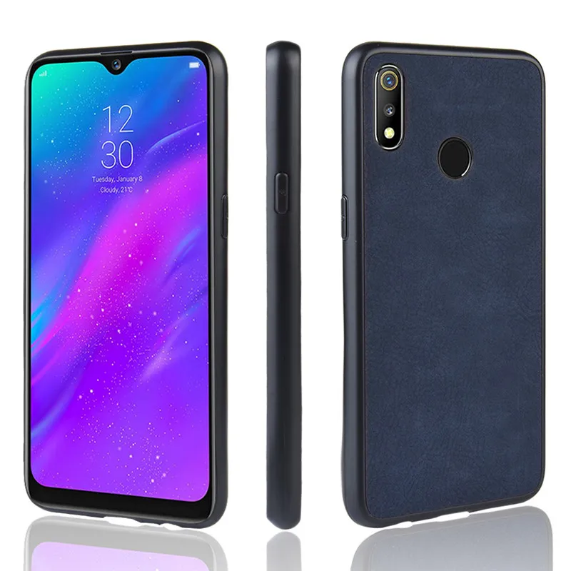 Для Oppo Realme 3 чехол силиконовый мягкий край ТПУ овечья искусственная кожа и ПК