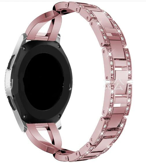 Для Amazfit Bip Pace Stratos 2 ремешка 22 мм 20 мм металлический браслет из нержавеющей стали для женщин samsung Galaxy Watch 46 мм 42 мм S3 - Цвет: Rose Pink