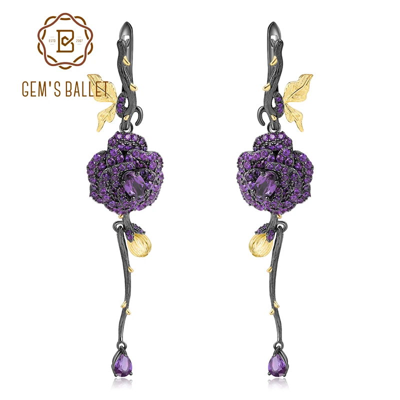 Женские серьги-подвески ручной работы GEM'S ball серьги из серебра 925 пробы с