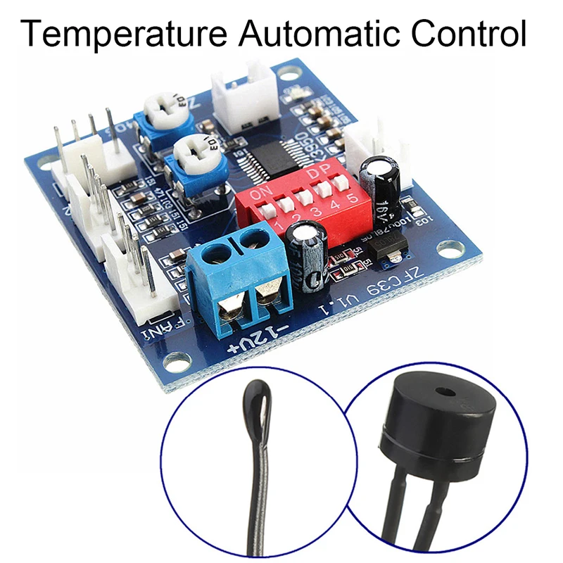 1PC 12V 5A PWM PC CPU Fan Temperature Control Speed Controller Board Probe Buzzle | Компьютеры и офис