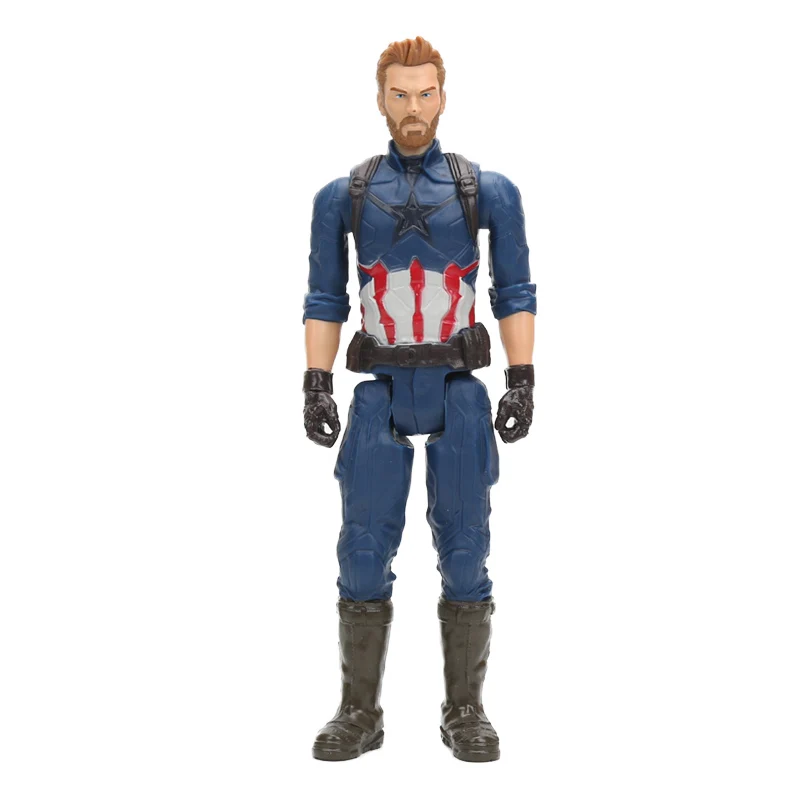 Экшен-фигурки Hasbro, игрушки Marvel, фигурки супергероев из фильма «Мстители: Финал» — Тор, Капитан Америка, Танос, Росомаха, Человек-паук, Железный человек, размер 30 см - Цвет: blue captain opp