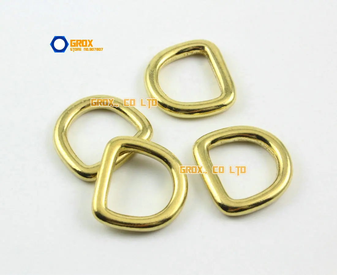 12 шт. 16 мм твердое Латунное D-образное кольцо для сумочки сумки ремешок Dee Ring |