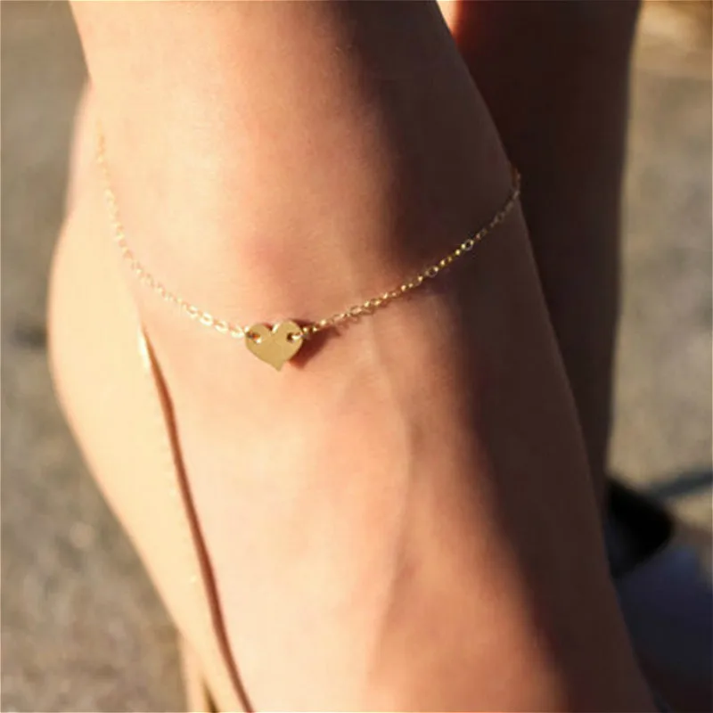Новинка 2019 модные женские браслеты на ногу в форме сердца сандалии для босых ног
