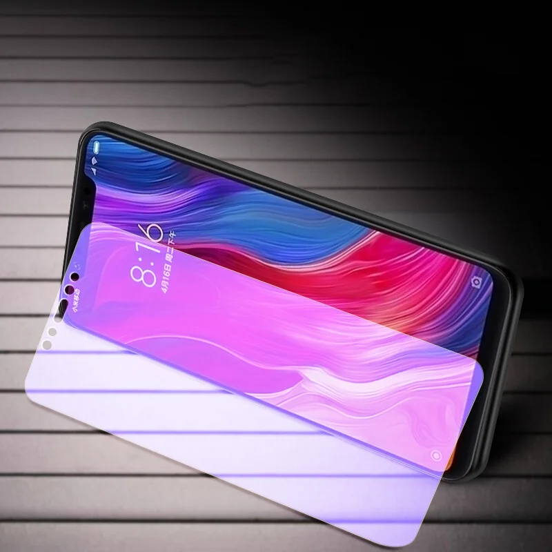 Закаленное защитное стекло для Xiaomi Mi 8 2.5D с защитой от синего цвета Защитная