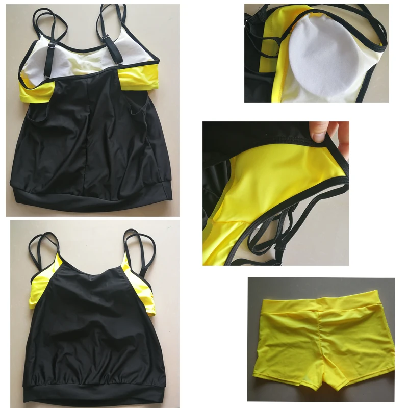 Купальник женский из двух предметов с бретелькой через шею танкини купальник