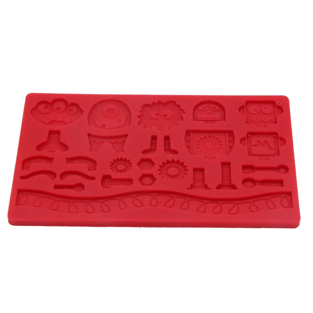 

Moldes De Silicona Cocina Fondant 3D форма робот формы украшения торта инструменты силиконовые кружевные коврики кекс