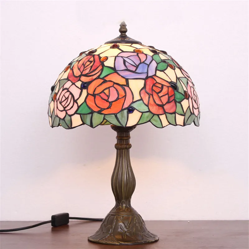 Фумат витражные настольные лампы Современные светодиодные стеклянные