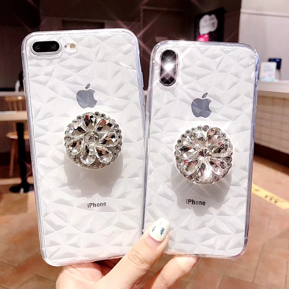 Роскошные чехлы для телефонов с 3D бриллиантами Huawei P30 Lite прозрачный силиконовый