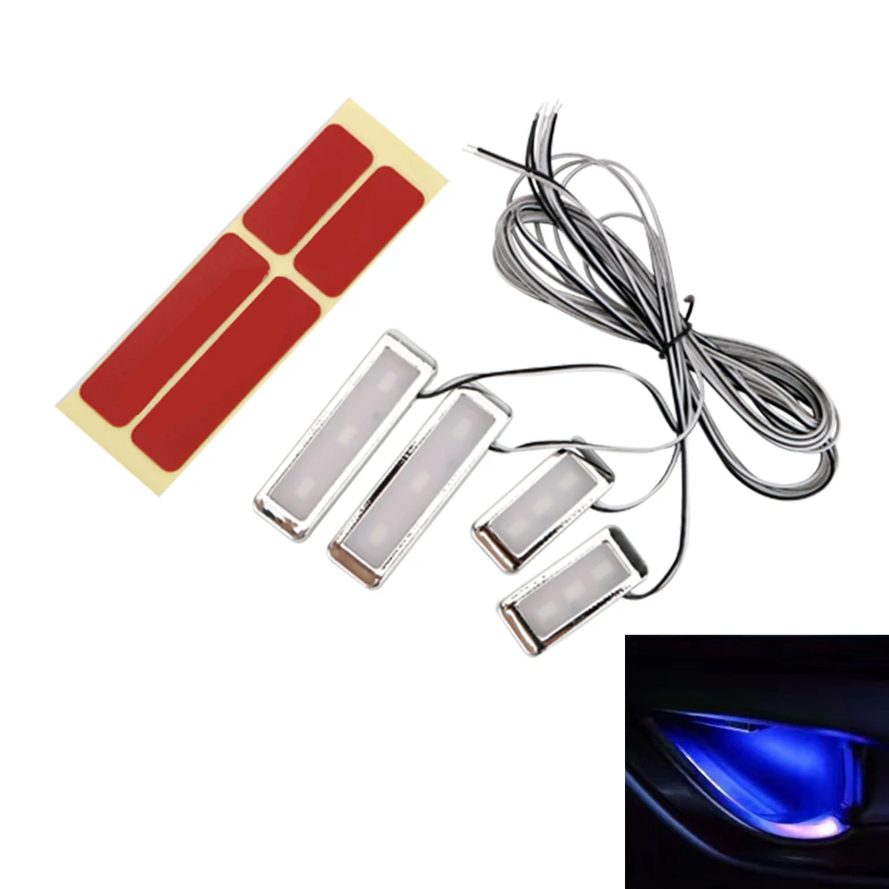 FORAUTO 4 шт. 3 светодиода автомобильные декоративные подлокотники внутренние чаши