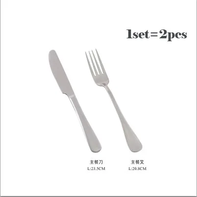 1forkspoon 24 шт./компл. черный набор столовых приборов Нержавеющая сталь посуда набор серебряных приборов ужин Ножи и вилка набор посуды Прямая - Цвет: 1forkspoon