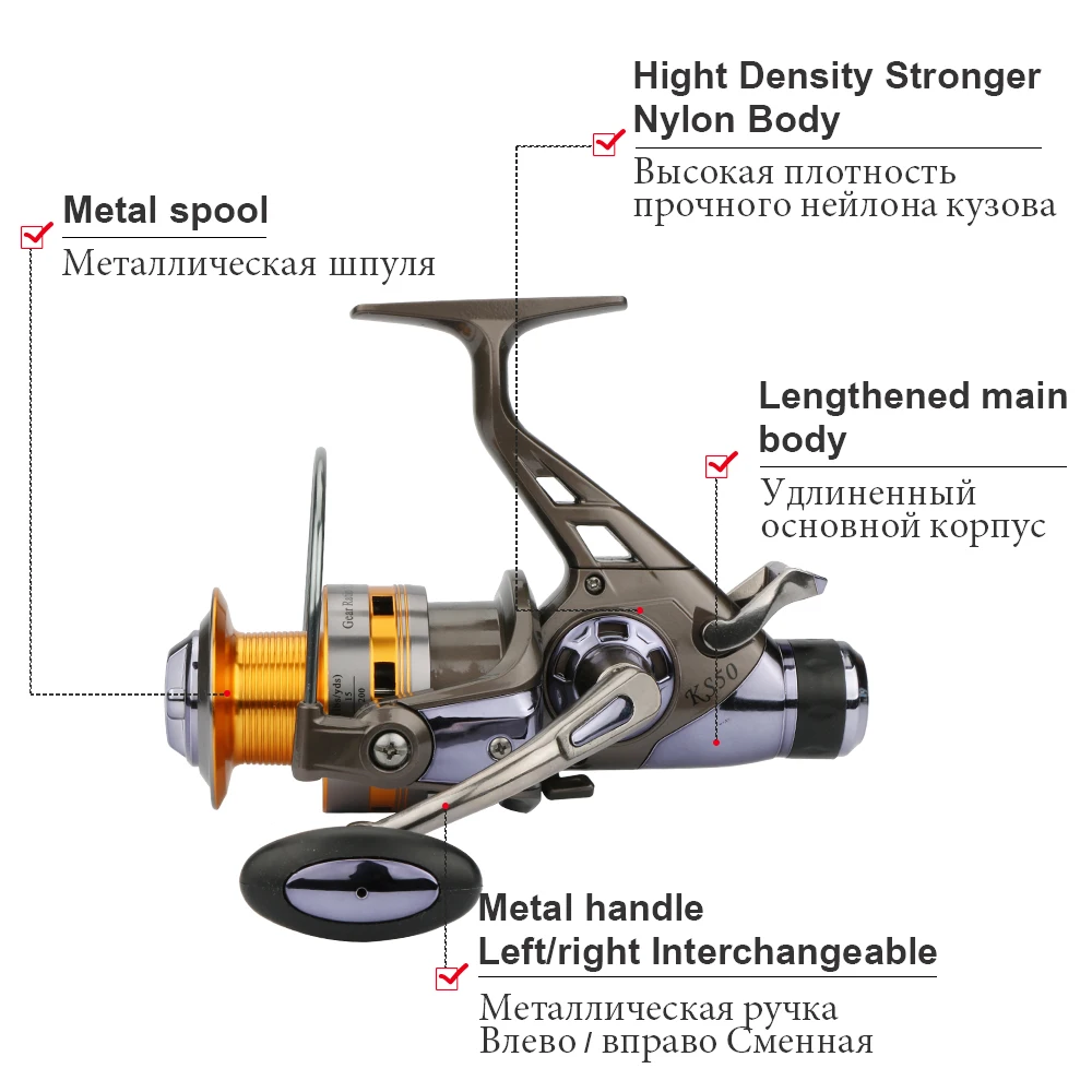Из Металла Рыболовные катушки Спиннингом Карп Рыбалка катушка колеса 5.2: 1 10BB