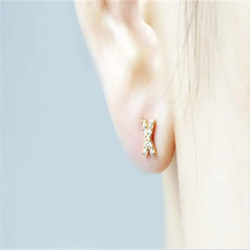 Модные Классические серьги с буквами XO и стразы золотые белые розовые три цвета