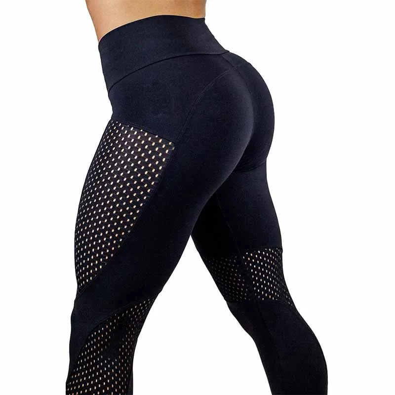 Yoga Leggings Mesh Stitching Fitness Push Up Leggings Women Elastic Sport Leggings Adventure Time Workout Cool Sexy Pants S-3XL