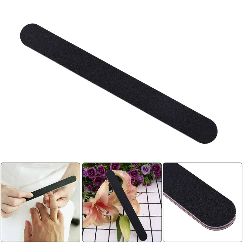 Пилка для ногтей маникюрный салон блестящие инструменты черный песок полоса