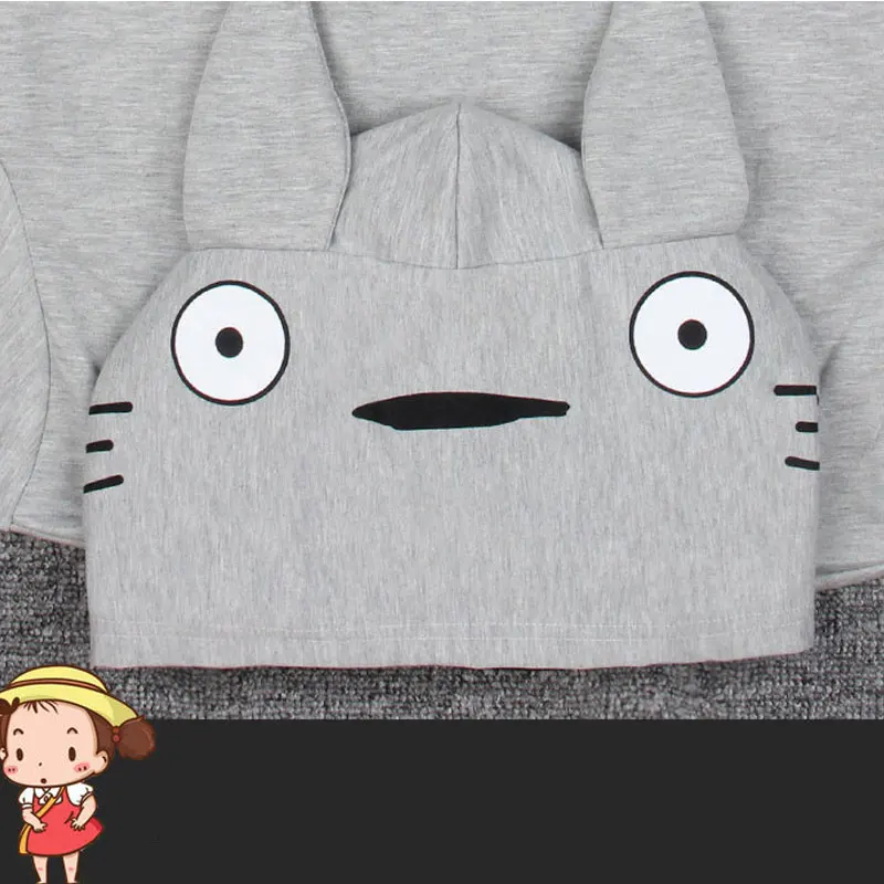Женские толстовки с капюшоном аниме Мой сосед Tonari no Totoro толстовка короткий рукав