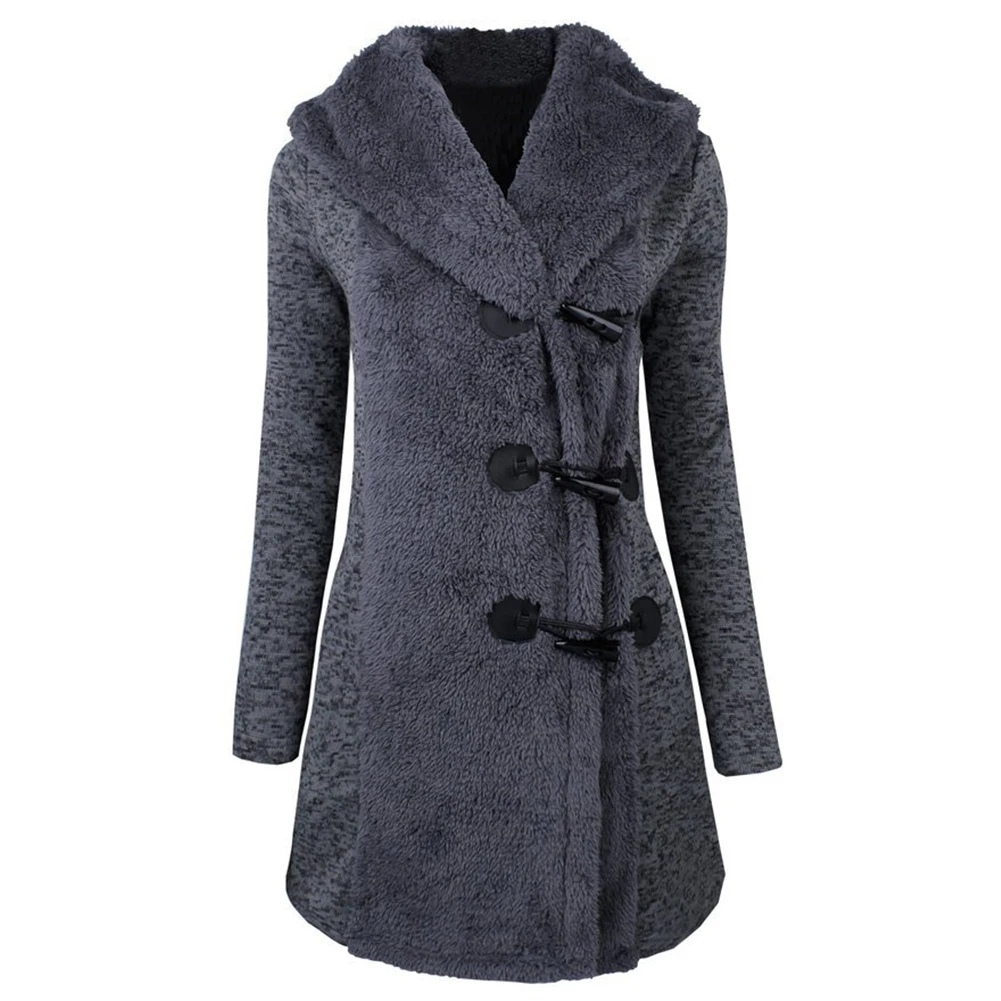 Grey Новая модная зимняя повседневная женская однотонная длинная куртка с капюшоном, осенняя верхняя одежда - Цвет: Grey