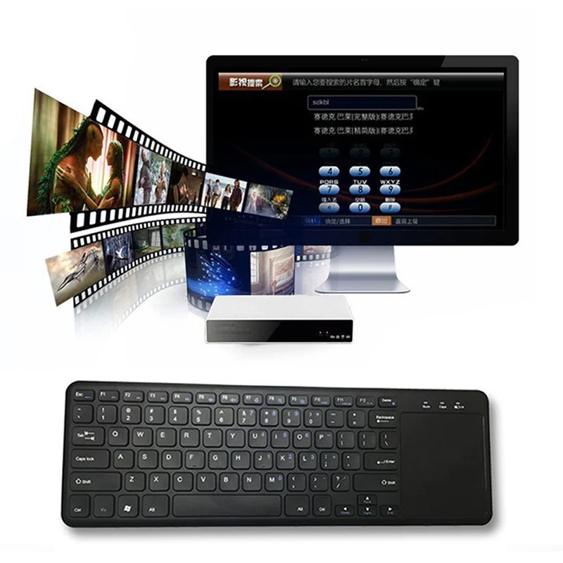 2 4 ГГц сенсорная Беспроводная клавиатура для Windows PC ноутбука ios pad Smart TV HTPC IPTV Android