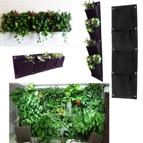 4 карманные отделения для растений ранцы хранения цветов цветочные горшки