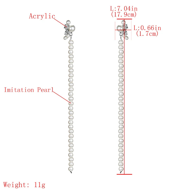 Pomlee модные длинные серьги с искусственным жемчугом женские свадебные висячие