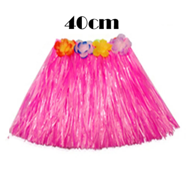 40cm pink 30/40/60 см Пластик волокон для девушки и женщины, Женская Гавайская Юбка для танца \"хула\" хула травяной костюм с юбкой с цветочным рисунком танец хула платье Вечерние Гаваи пляж - Цвет: 40cm pink