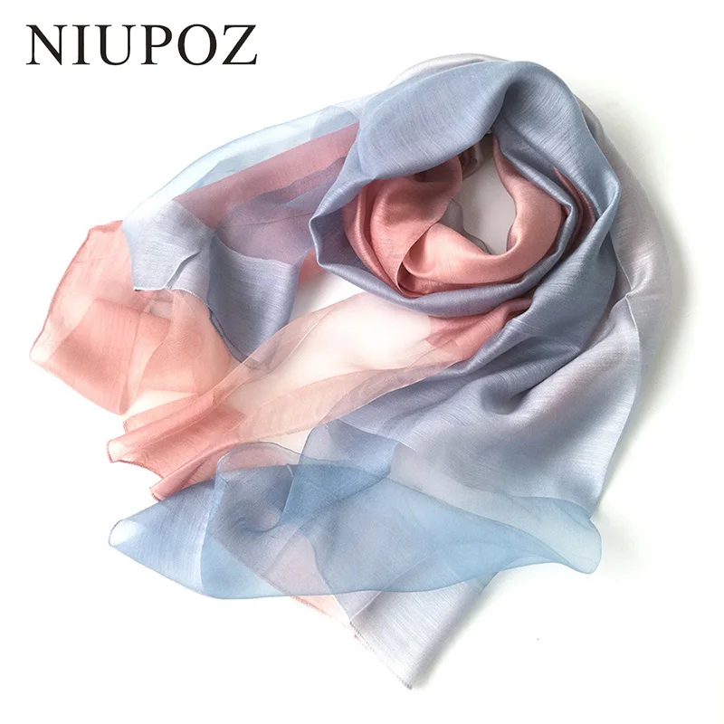 Новый Дизайн Роскошный бренд женский платок градиентные цвета окрашенный шелк
