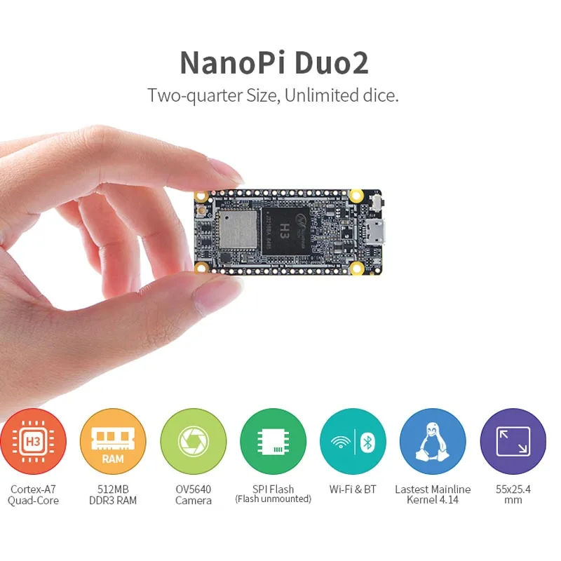 NanoPi DUO2 512M Allwinner H3 модуль Bluetooth Wi Fi светильник вес IoT|Аксессуары для