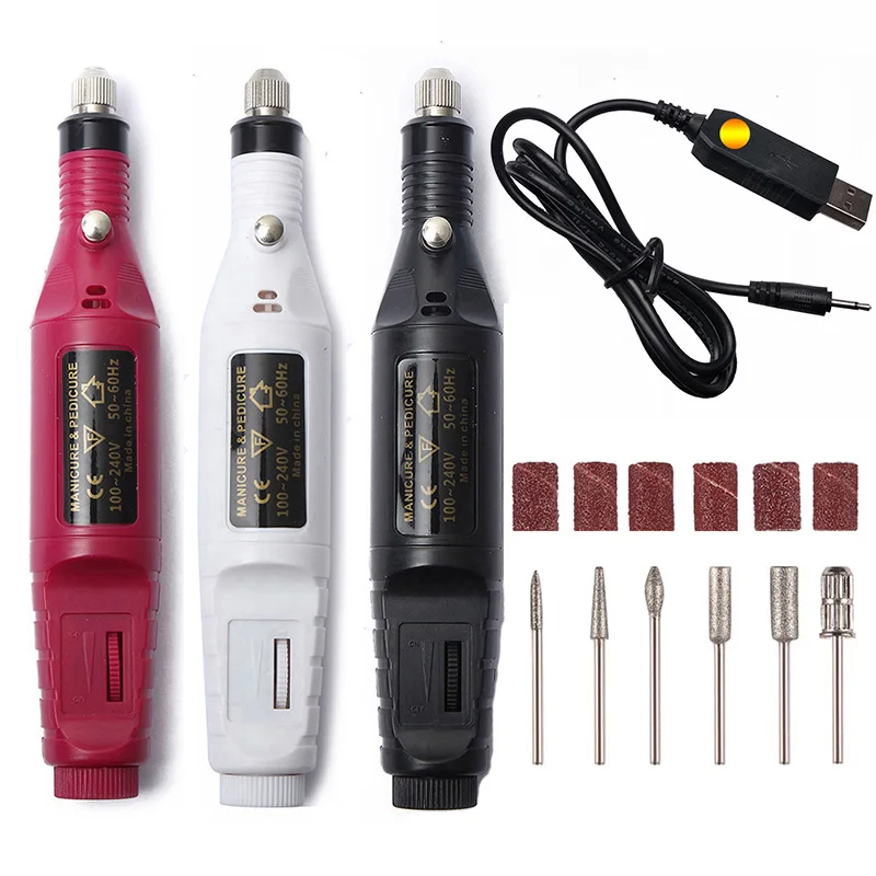 1 Набор 6 бит электрическая маникюрная машина для ногтей Ручка Гелевая пленка