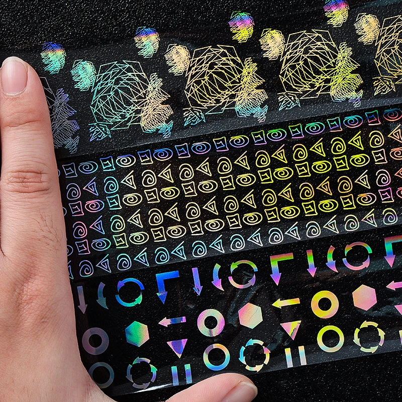 9 шт./лот голографические геометрические рождественские розовые снежинки