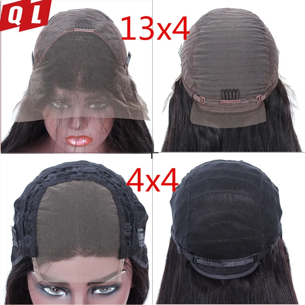 QLOVE волосы индийские Remy парик фронта шнурка с волосами младенца прямые