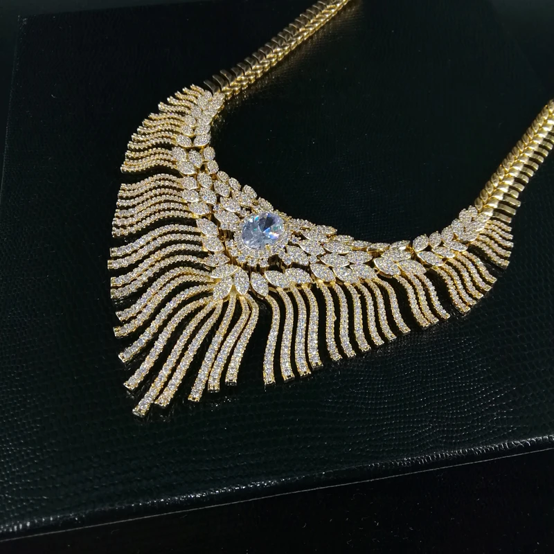 Новинка 2020 роскошный модный популярный комплект из золотистого ожерелья и