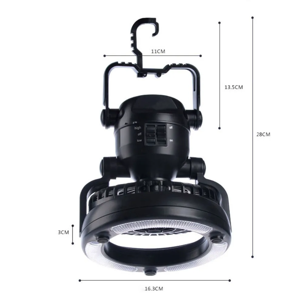 Портативный светодиодный потолочный вентилятор Hi-Lumix с фонариком аварийного