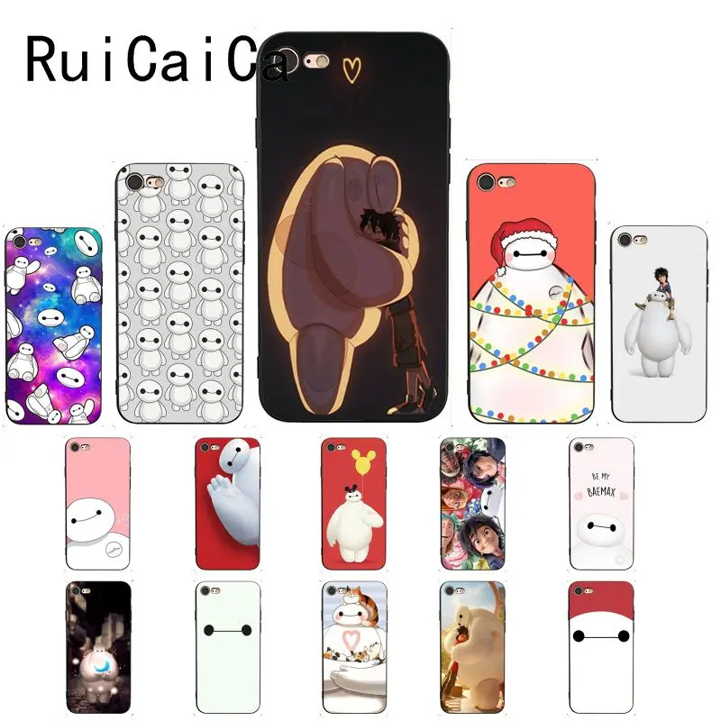 RuiCaiCa Baymax большой чехол с героем черный мягкий для телефона iPhone 8 7 6 6S 6Plus X XS MAX 5 5S SE
