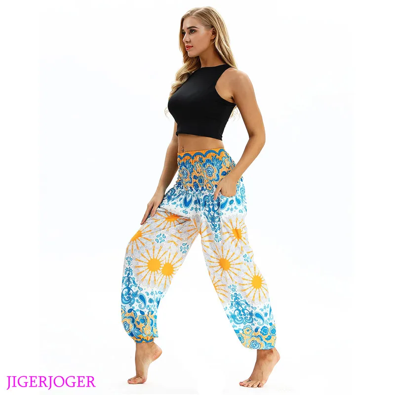 STL015 JIGERJOGER, винтажные синие Леггинсы для йоги, штаны для отдыха, шаровары в тайском стиле, свободные штаны, пляжная одежда, штаны для фитнеса - Цвет: STL015