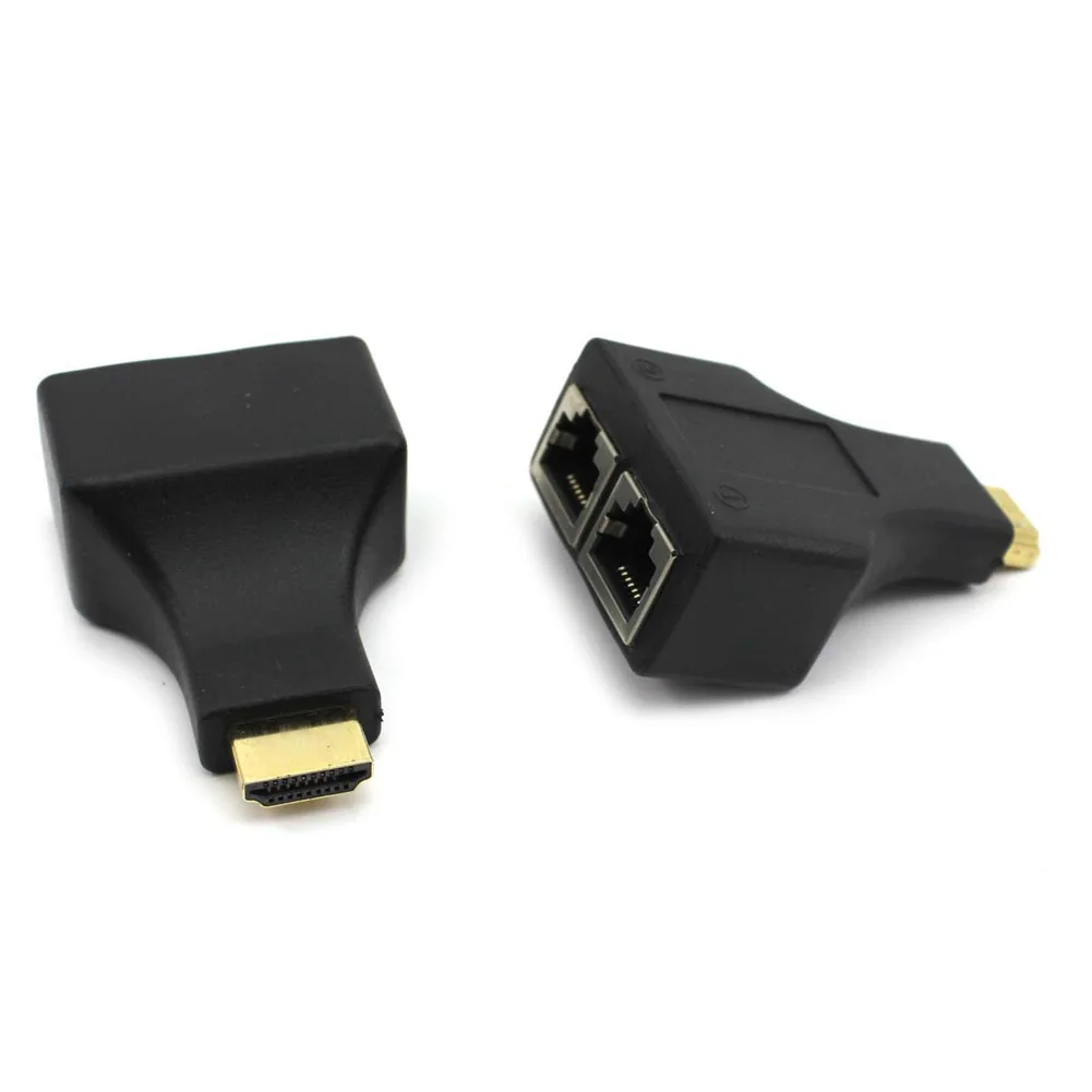 2 шт. HDMI двойной RJ45 CAT5E CAT6 UTP LAN Ethernet удлинитель Ретранслятор адаптер 1080P для HDTV HDPC PS3