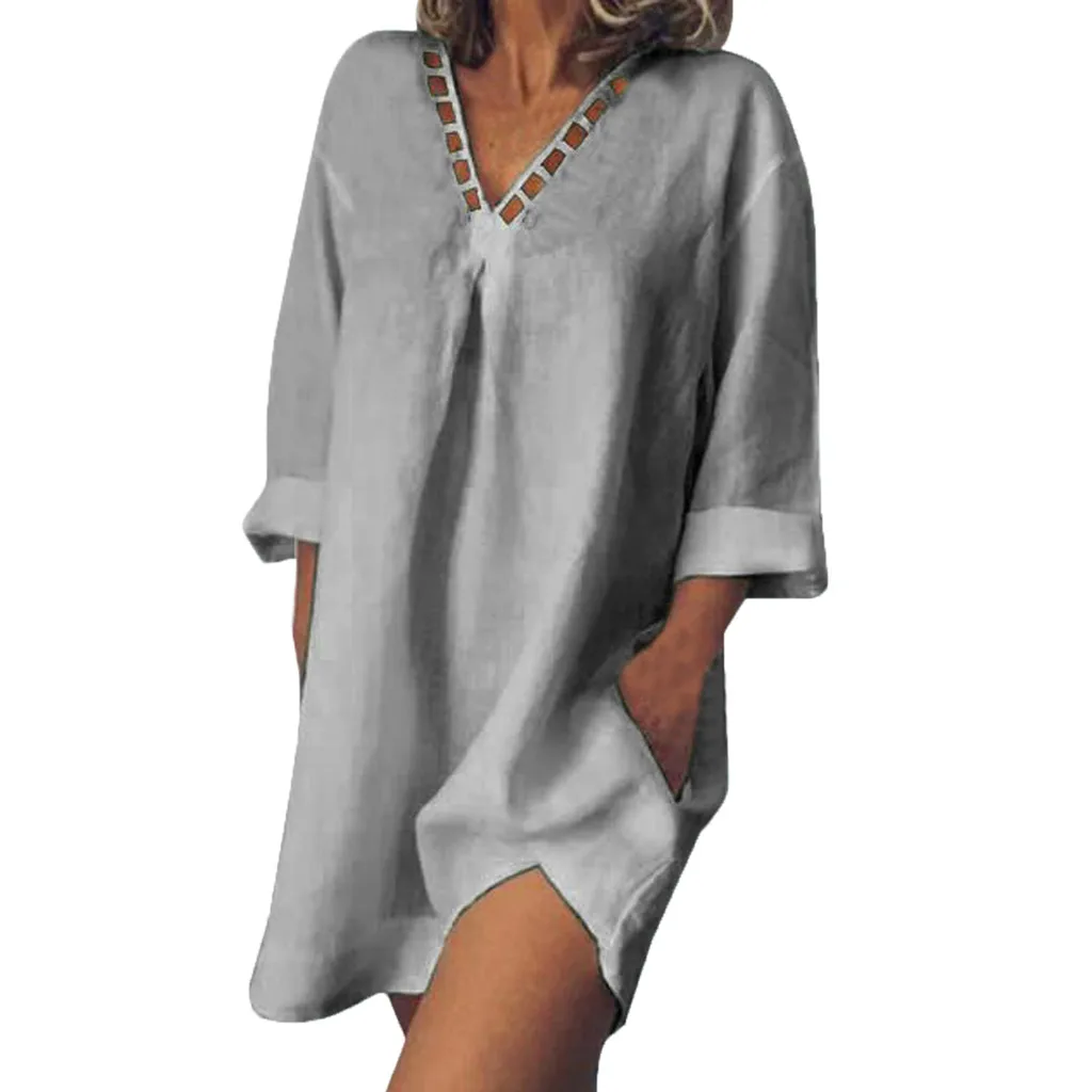 SAGACE 2019 Новое модное женское платье сексуальное с v образным вырезом из хлопка и