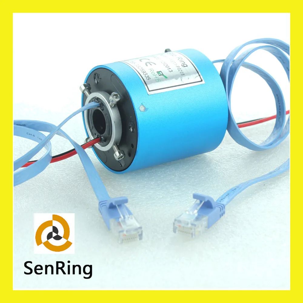 Verkauf Bohrung 12,7mm Mit 2 Schaltungen 5A 1 Kanal Ethernet RJ45 CAT 6 Anschluss Von Ethernet Schleifring