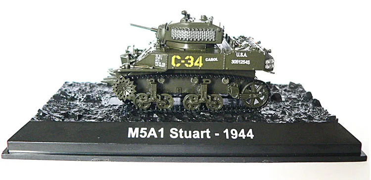 Литой 1/72 весы военного танка модели M5A1 stuat(в)-1944 литья под давлением армейский Танк модель игрушки для сбора подарок