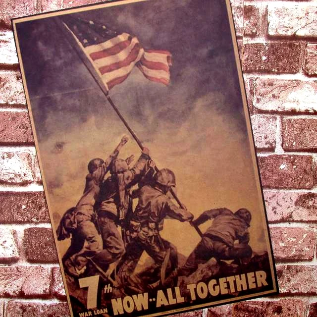 Звездный баннер битва iwo jima поднимается во время Второй мировой войны