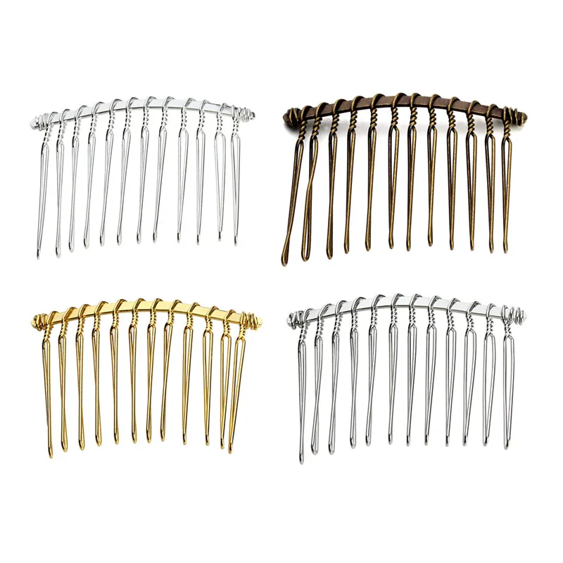 10 шт. 12 зубьев античная бронза/родий/золото/серебро свадебные фотозажимы для