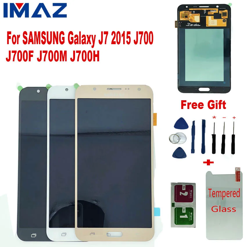 

IMAZ SUPER AMOLED 5.5" LCD For Samsung Galaxy J7 2015 J700 J700F J700H/M LCD Display Touch Screen Digitizer Assembly For J7 LCD