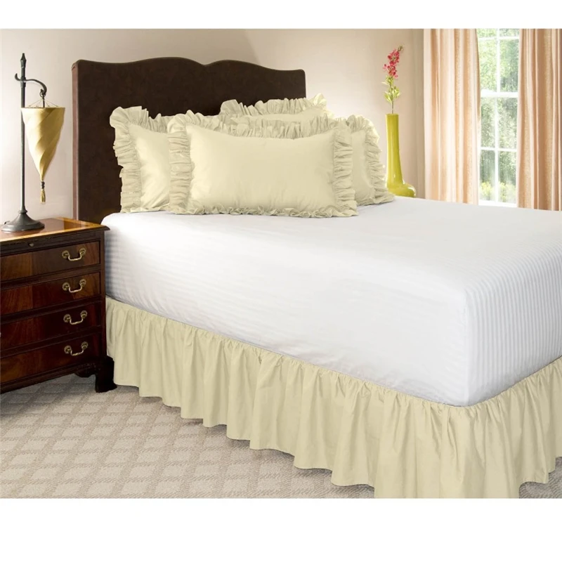 Elastic belt bed skirt solid bedspread mattress furniture protector Twin/Full/Queen without surface | Дом и сад