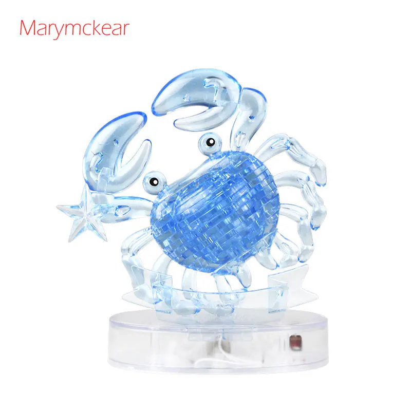 Blue Головоломки с кристаллами, головоломки, 3D головоломки, игрушки для детей, раковые головоломки, 3d Хрустальные пазлы, детские образовательные игрушки своими руками, 2 цвета - Цвет: Blue
