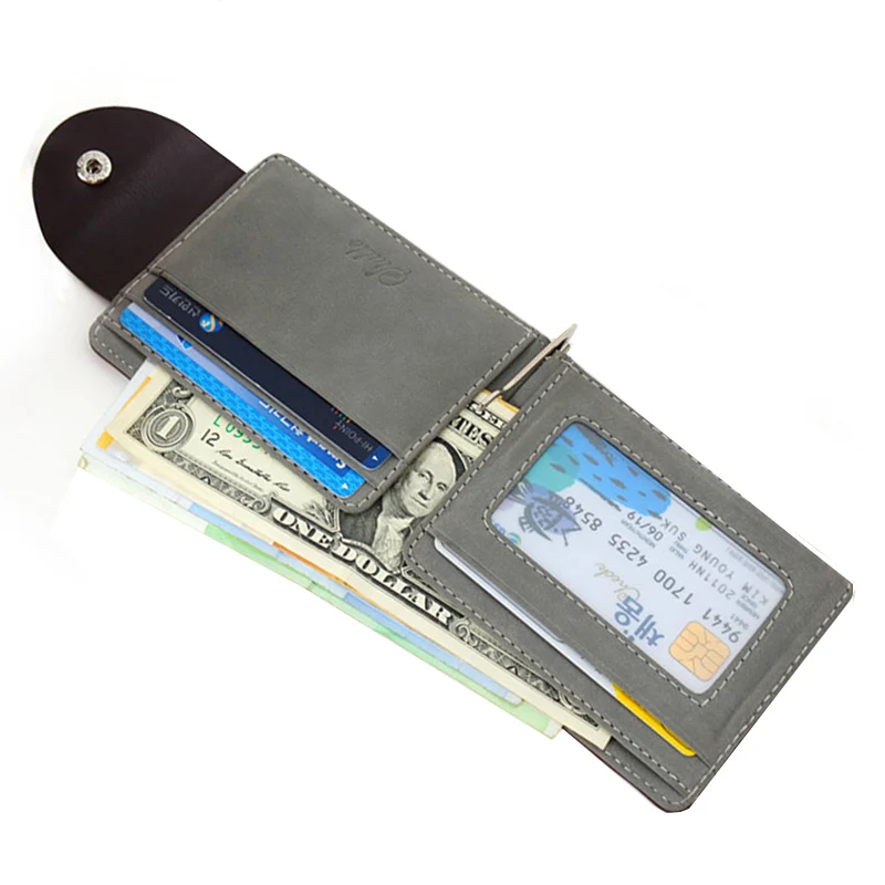 KUDIAN BEAR Rfid кошелек с зажимом для денег мужской тонкий из нержавеющей стали